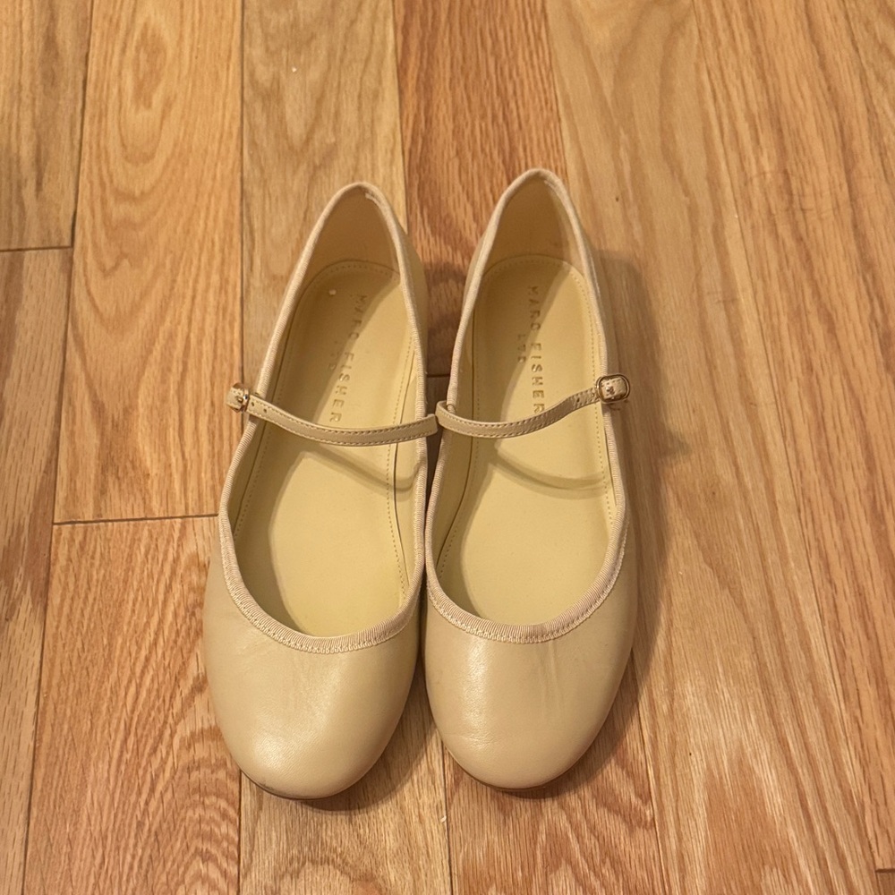 Marc Fisher Beige Mary Jane Flats